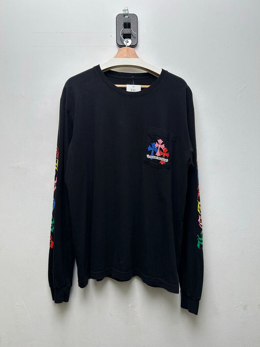Preowned Chrome hearts Multi Color Multi Cross Long Sleeve Size XL