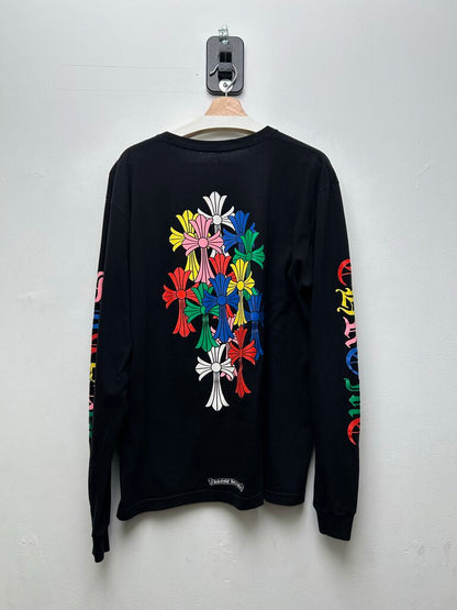 Preowned Chrome hearts Multi Color Multi Cross Long Sleeve Size XL