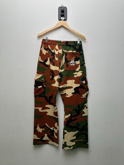 Preowned Chrome Hearts Matty Boy Camo Cargo Sweatpants Sz.Medium