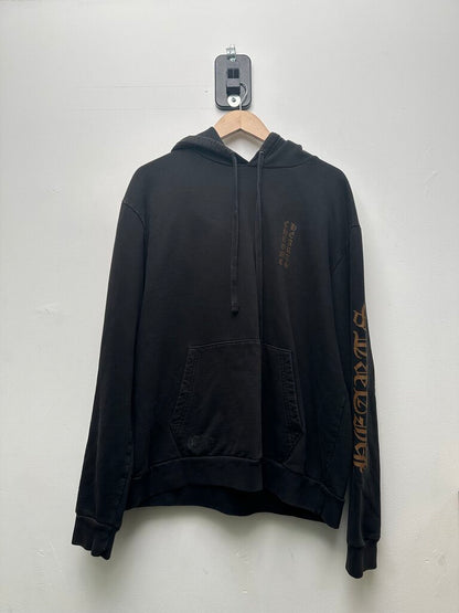 Preowned Chrome Hearts Black Brown Vertical Logo Hoodie Sz.Medium