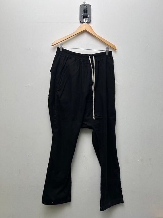 Preowned Rick Owens Porterville F/W 24 Black Drop Wool Pants Sz.42 (M)