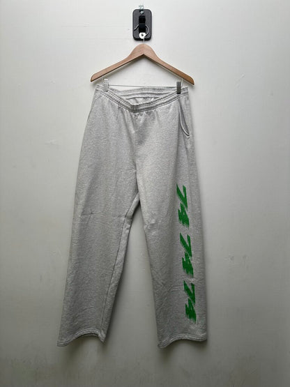 Preowned 74 Is War Grey Green Logo Sweatpants Sz.Large