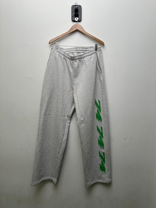 Preowned 74 Is War Grey Green Logo Sweatpants Sz.Large