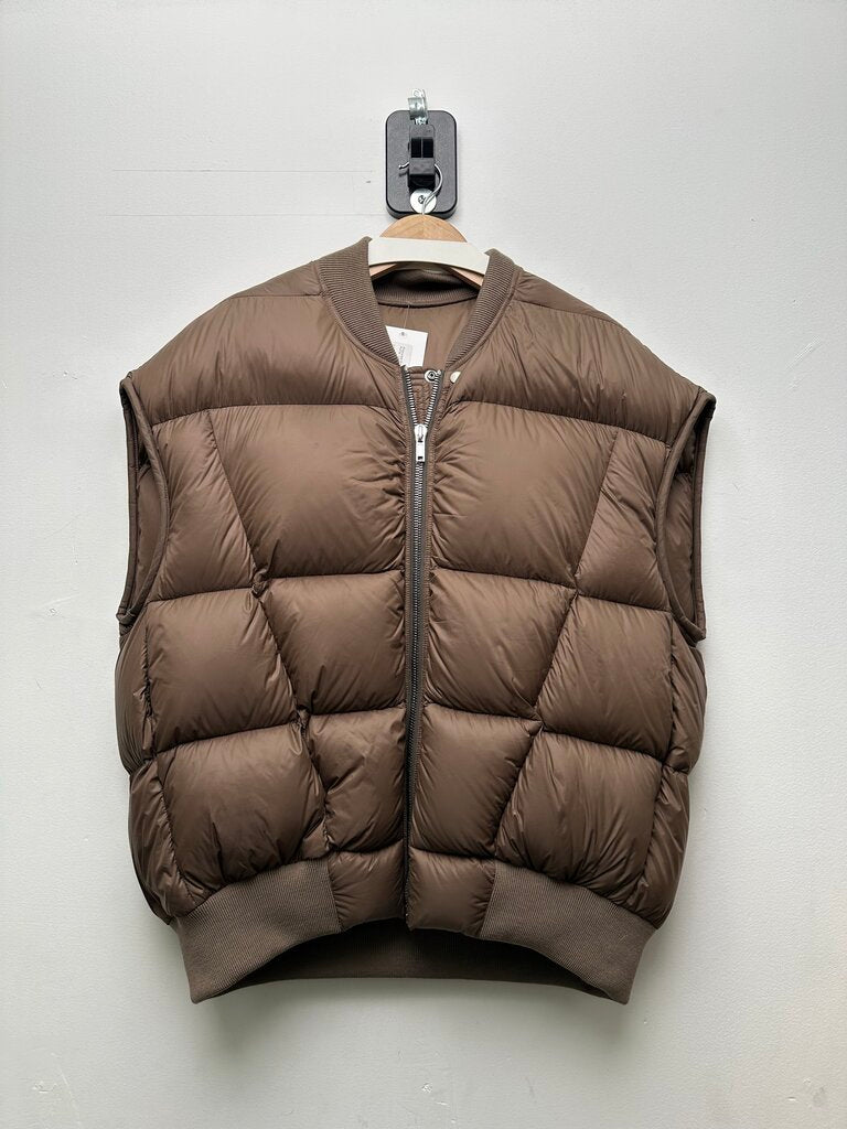 Preowned Rick Owens Brown Puffer Vest Sz.36
