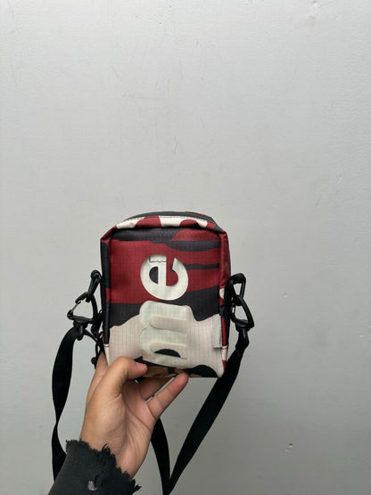 Preowned Supreme Red Camo Small Side Bag