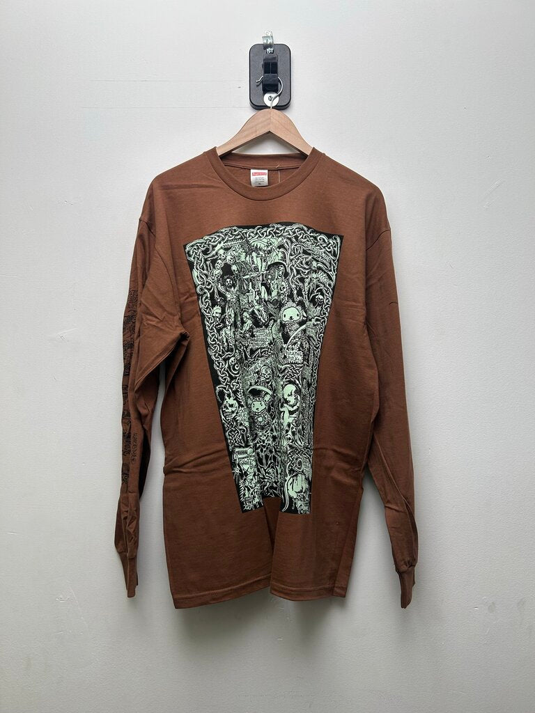 New Supreme Brown Bastards Long Sleeve Size XL