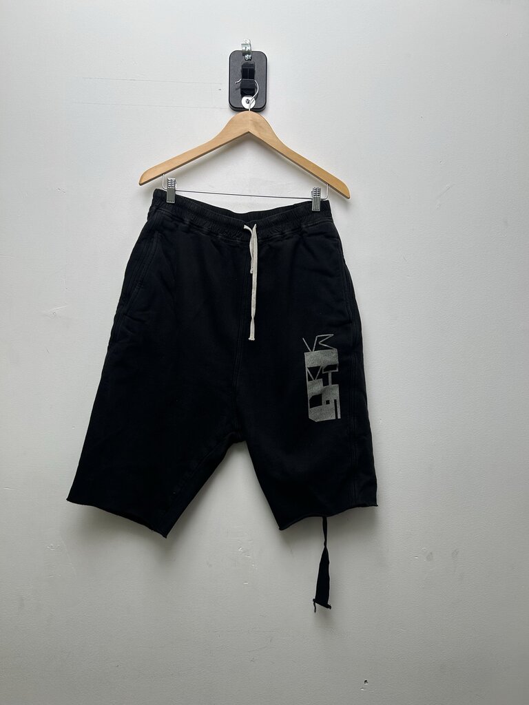 Preowned Rick Owens Black Drkshdw Logo Shorts Size Small