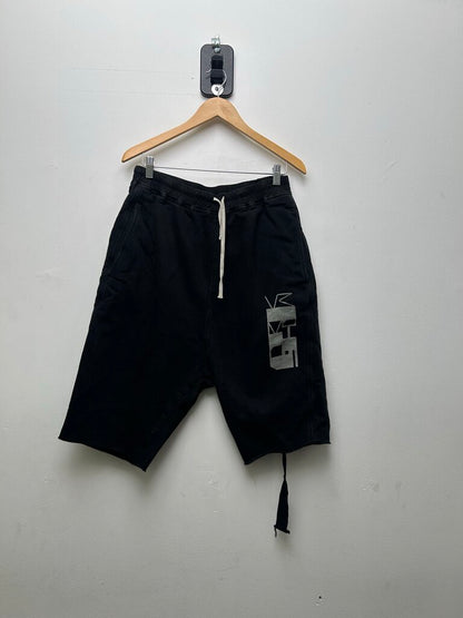 Preowned Rick Owens Black Drkshdw Logo Shorts Size Small