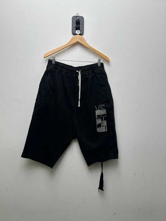 Preowned Rick Owens Black Drkshdw Logo Shorts Size Small