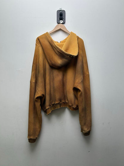 New GV Gallery Waffle Heavy Weight Distressed Zip Hoodie sz.M