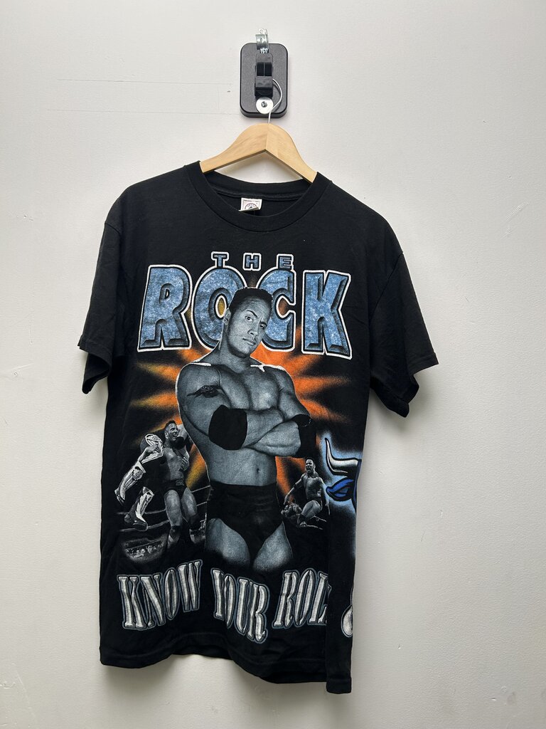 1998 WWF The Rock Wrap Around Tee Sz L