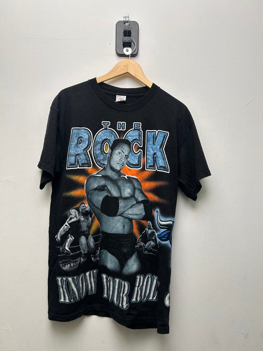 1998 WWF The Rock Wrap Around Tee Sz L