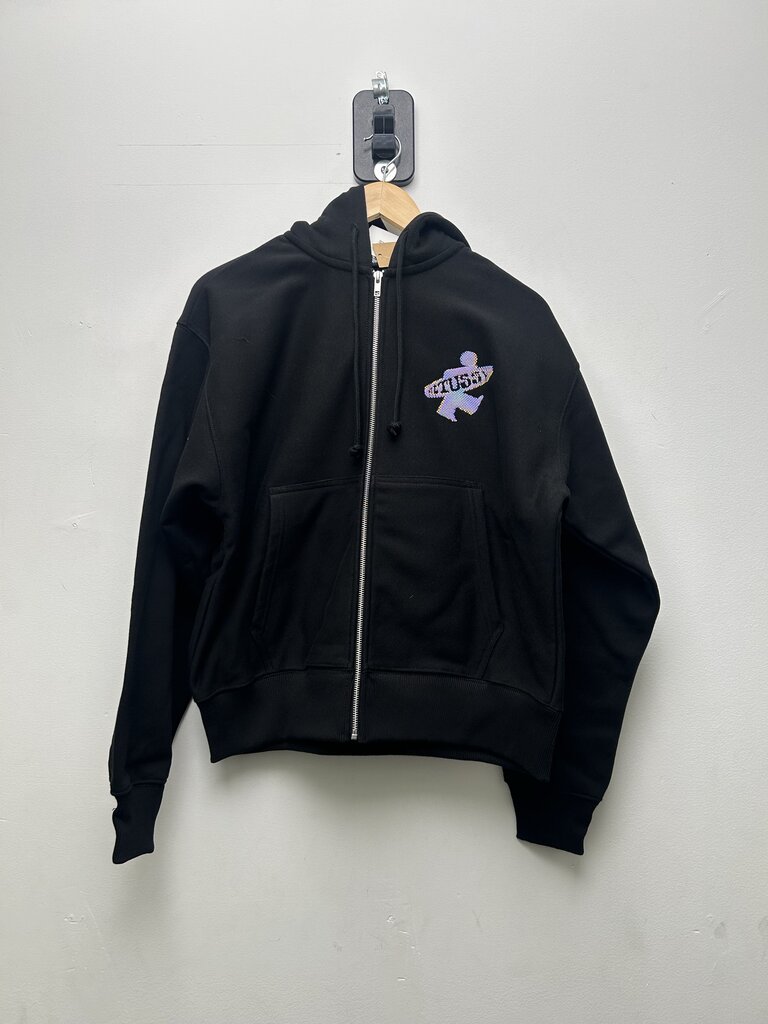 New Stussy Dot Surf Black Zip Hoodie sz.M
