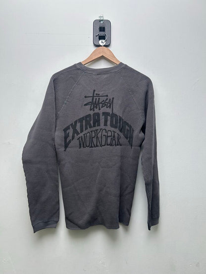 New Stussy Extra Tough Raglan Charcoal Thermal Longsleeve sz.L