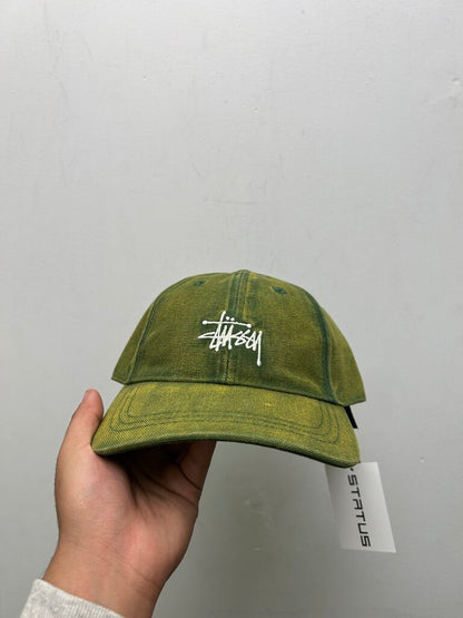 New Stussy Pine Green Washed Basic Cap