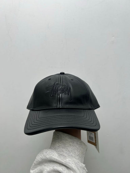 New Stussy Black Leather Cap