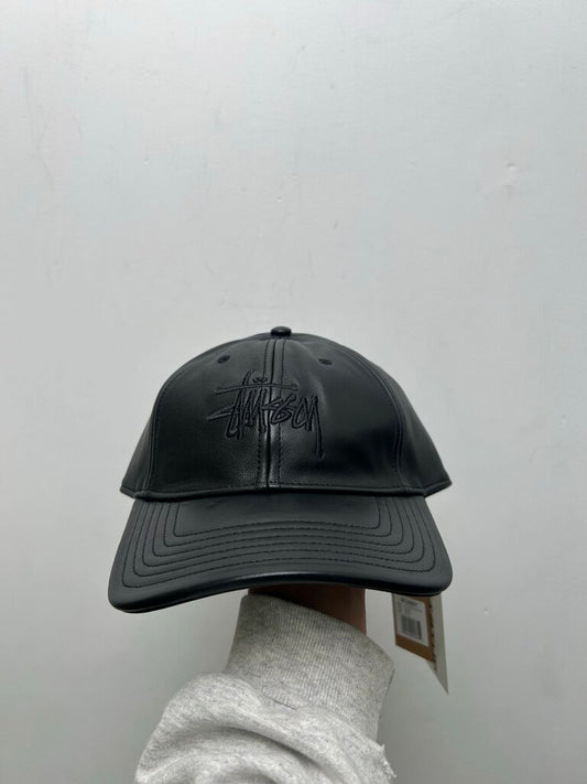 New Stussy Black Leather Cap