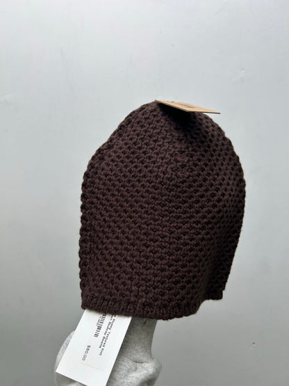 New Stussy Textured Knit Brown Skullcap Beanie