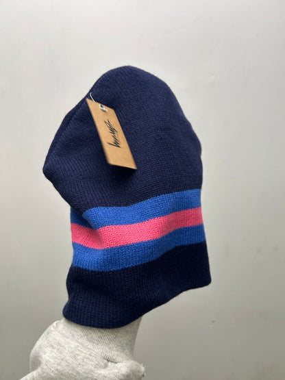 New Stussy International Pink Stripe Navy Beanie