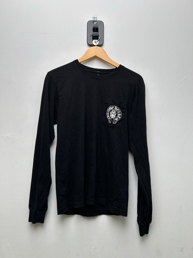 Preowned Chrome Hearts Black American Flag Red White Blue Long Sleeve Sz.Medium