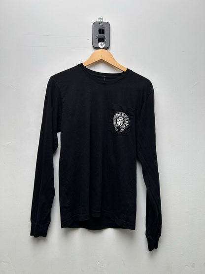 Preowned Chrome Hearts Black American Flag Red White Blue Long Sleeve Sz.Medium