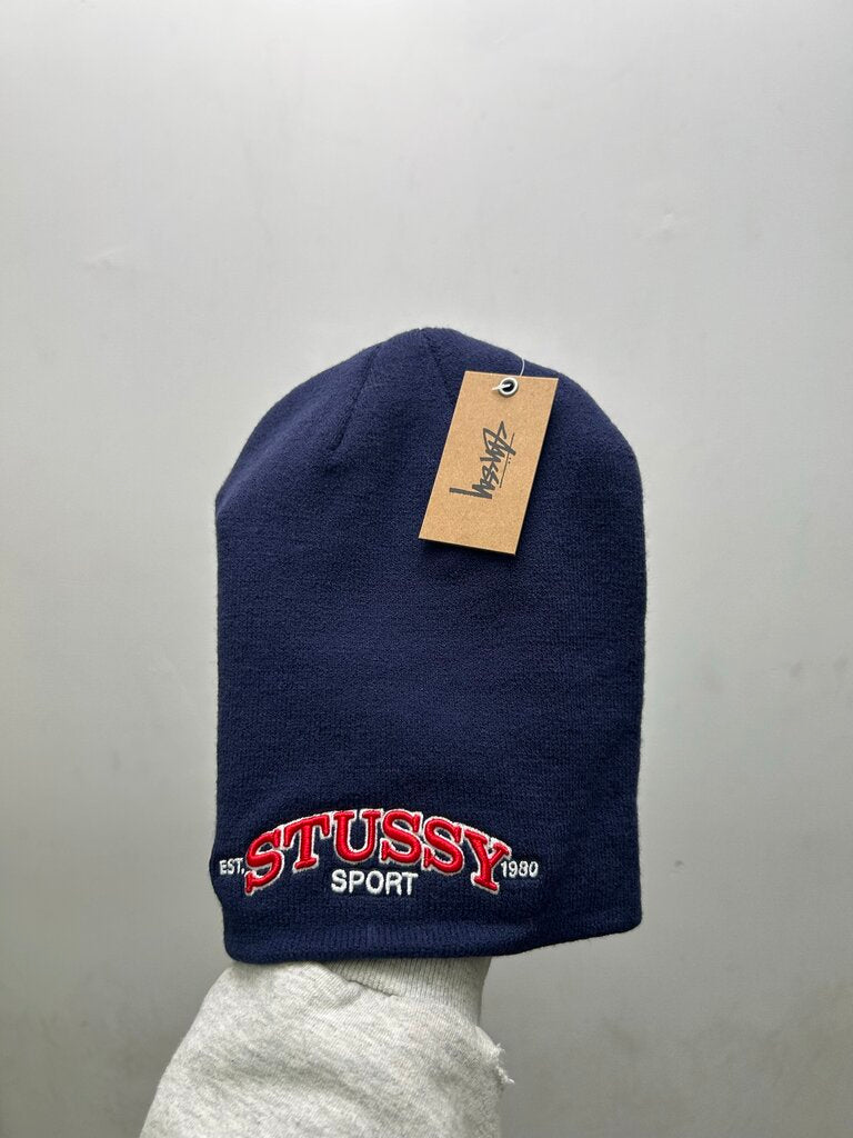 New Stussy Red Sport Navy Beanie