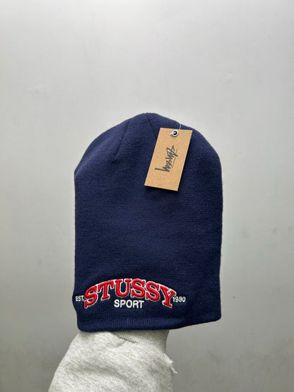 New Stussy Red Sport Navy Beanie
