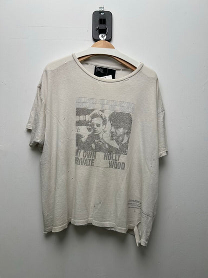 Preowned Paly White Private Hollywood Tee Sz.Large