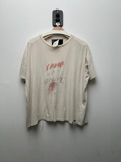 Preowned Paly White Fame Is A Vampire Tee Sz.Medium