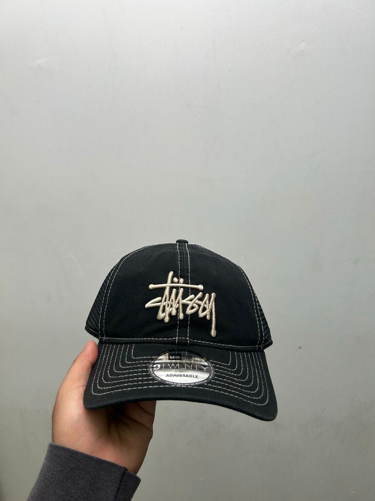 New Stussy Black Cream Washed Trucker