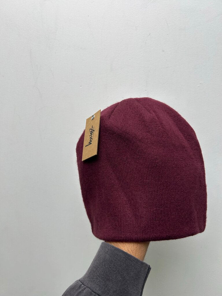New Stussy Pink Big Logo Purple Beanie