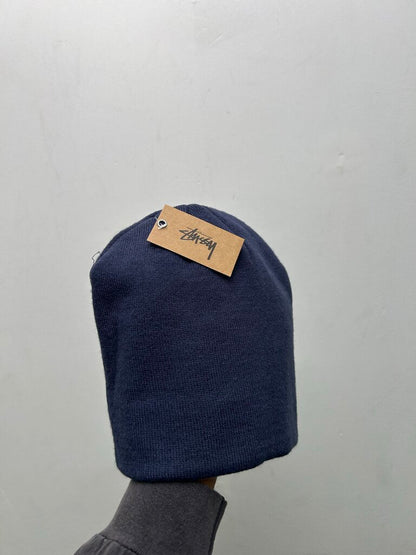 New Stussy Yellow Big Logo Navy Beanie