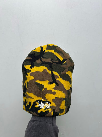 New Stussy Yellow Camo Skullcap Beanie