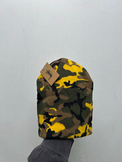 New Stussy Yellow Camo Skullcap Beanie