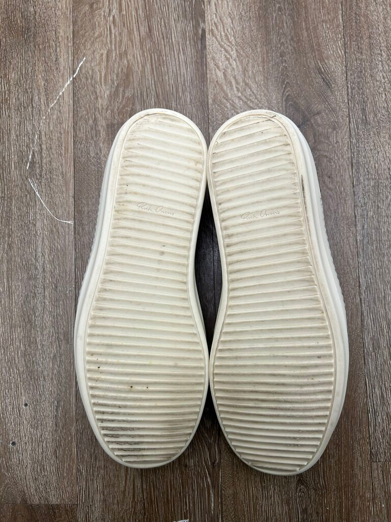 Preowned Rick Owens Black Milk Leather Vans Sz.47