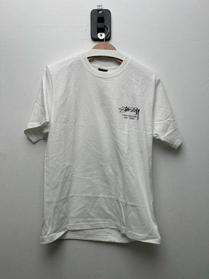 New Stussy Red Dice Clock White Tee sz.M