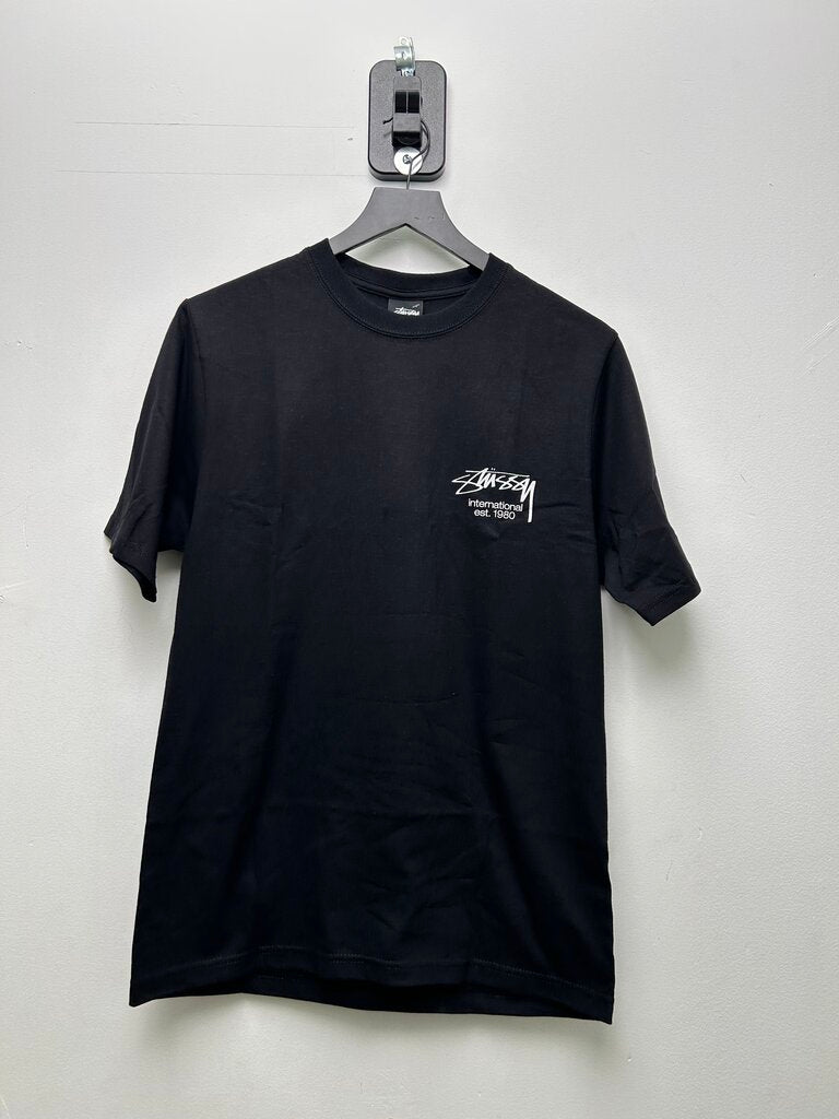 New Stussy Red Dice Clock Black Tee sz.L
