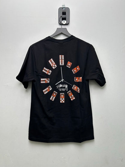 New Stussy Red Dice Clock Black Tee sz.L