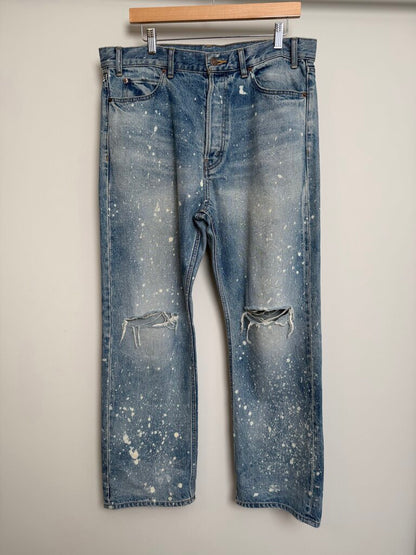 New Celine Lightwash Paint Splatter Denim size 33