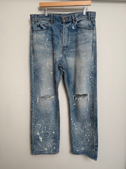 New Celine Lightwash Paint Splatter Denim size 33
