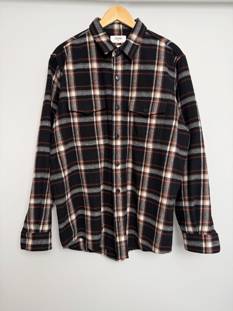 Preowned Celine Black Red Flannel size M/L