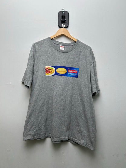 Preowned Supreme Spaghetti Grey Tee Sz XL