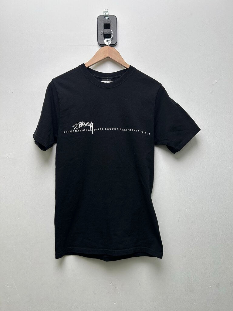 Preowned Stussy Black International Tee Sz.Small
