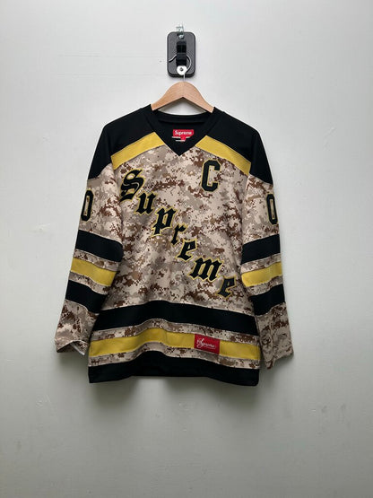 Preowned Supreme Patch Desert Camo Jersey Sz.Small
