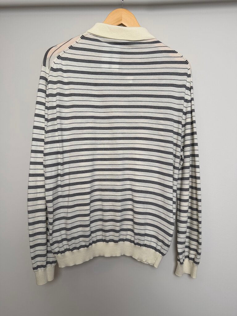 Preowned Miu Miu 3 Button Stripe Cream Black L/S size S/M