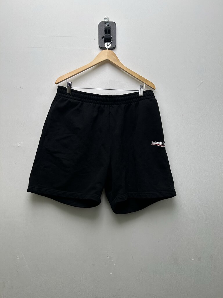 Preowned Balenciaga Campign Black Logo Shorts Sz.XXL