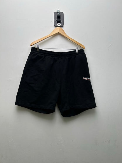Preowned Balenciaga Campign Black Logo Shorts Sz.XXL