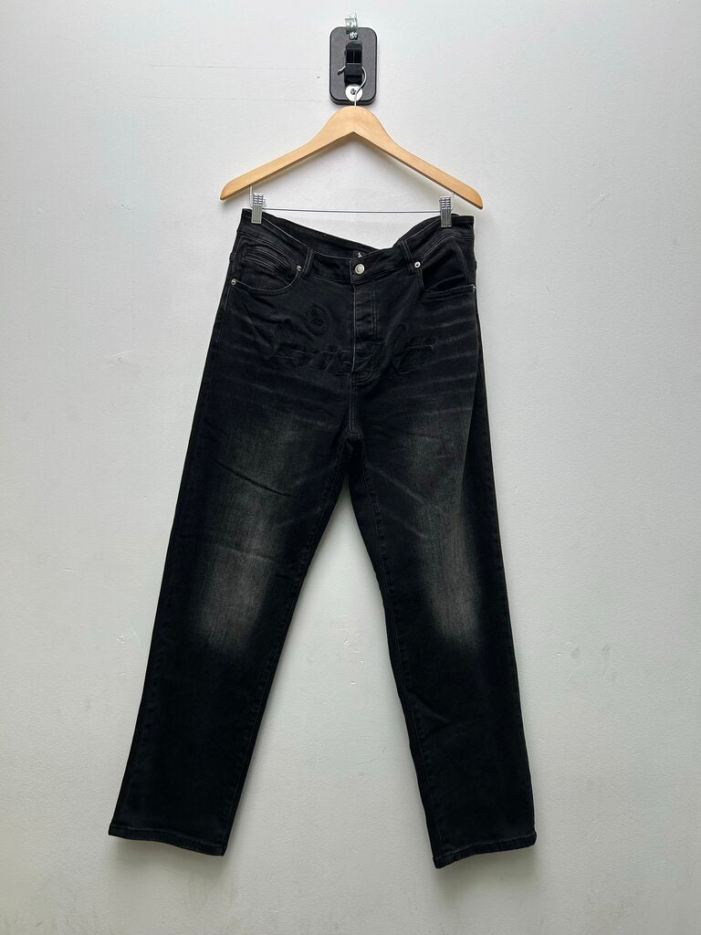 Preowned Sicko Black On Black Denim Sz.34