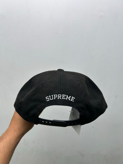 New Supreme Black Rhinestone Logo Hat