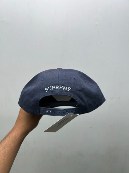 New Supreme Navy Blue Rhinestone Logo Hat